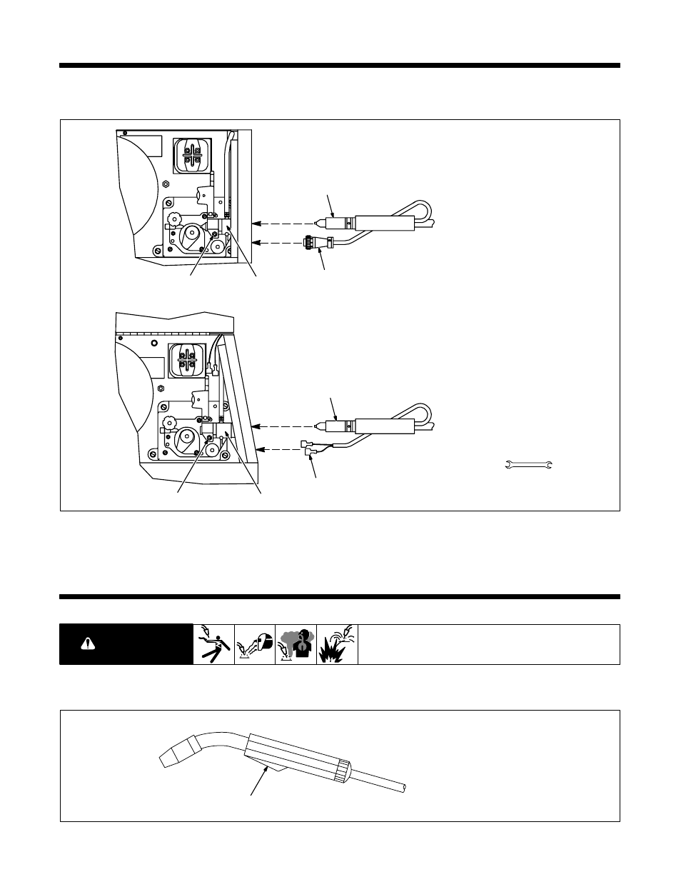 1. preparing and installing gun, Warning 4-1. operating the gun | Miller Electric GA-16C1 User Manual | Page 6 / 12