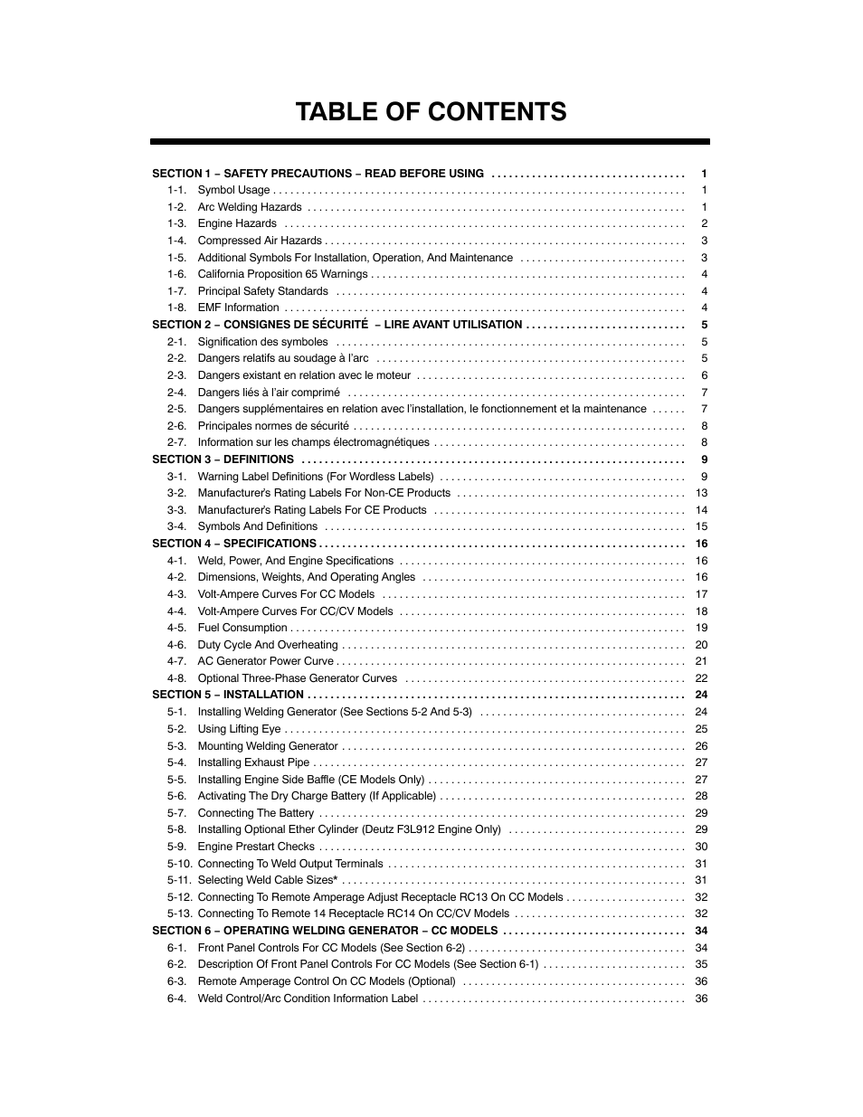 Miller Electric Big Blue 402D User Manual | Page 3 / 116