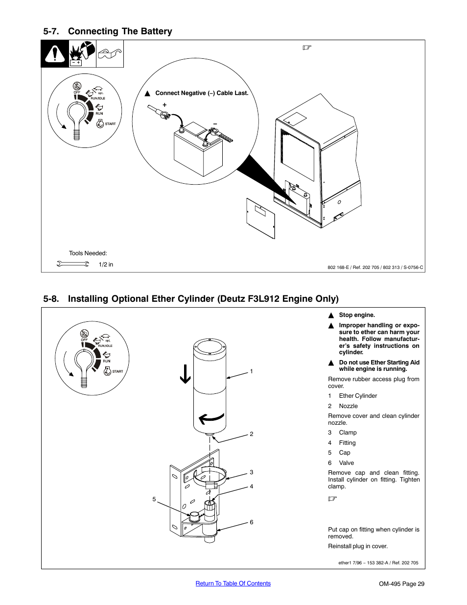 7. connecting the battery | Miller Electric Big Blue 402D User Manual | Page 35 / 116