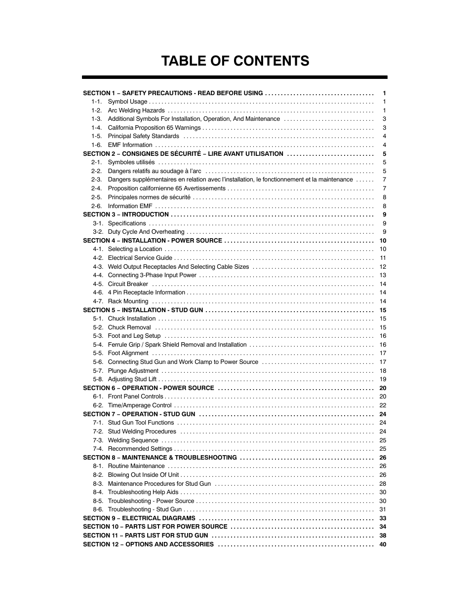 Miller Electric 625 User Manual | Page 3 / 48