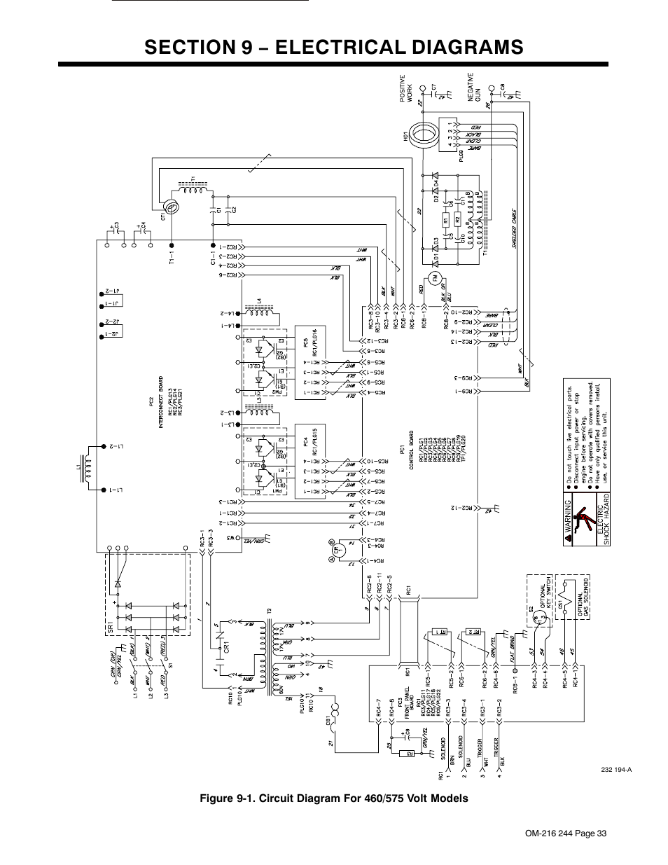 Section 9 − electrical diagrams | Miller Electric 625 User Manual | Page 37 / 48