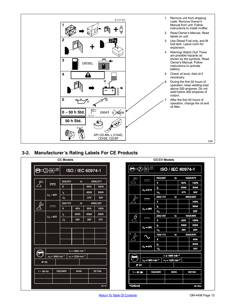 2. manufacturer’s rating labels for ce products | Miller Electric Big 40 CAT User Manual | Page 19 / 92