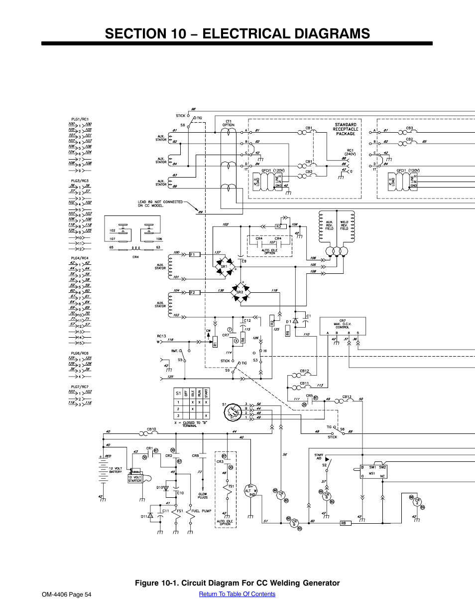 Section 10 − electrical diagrams | Miller Electric Big 40 CAT User Manual | Page 60 / 92