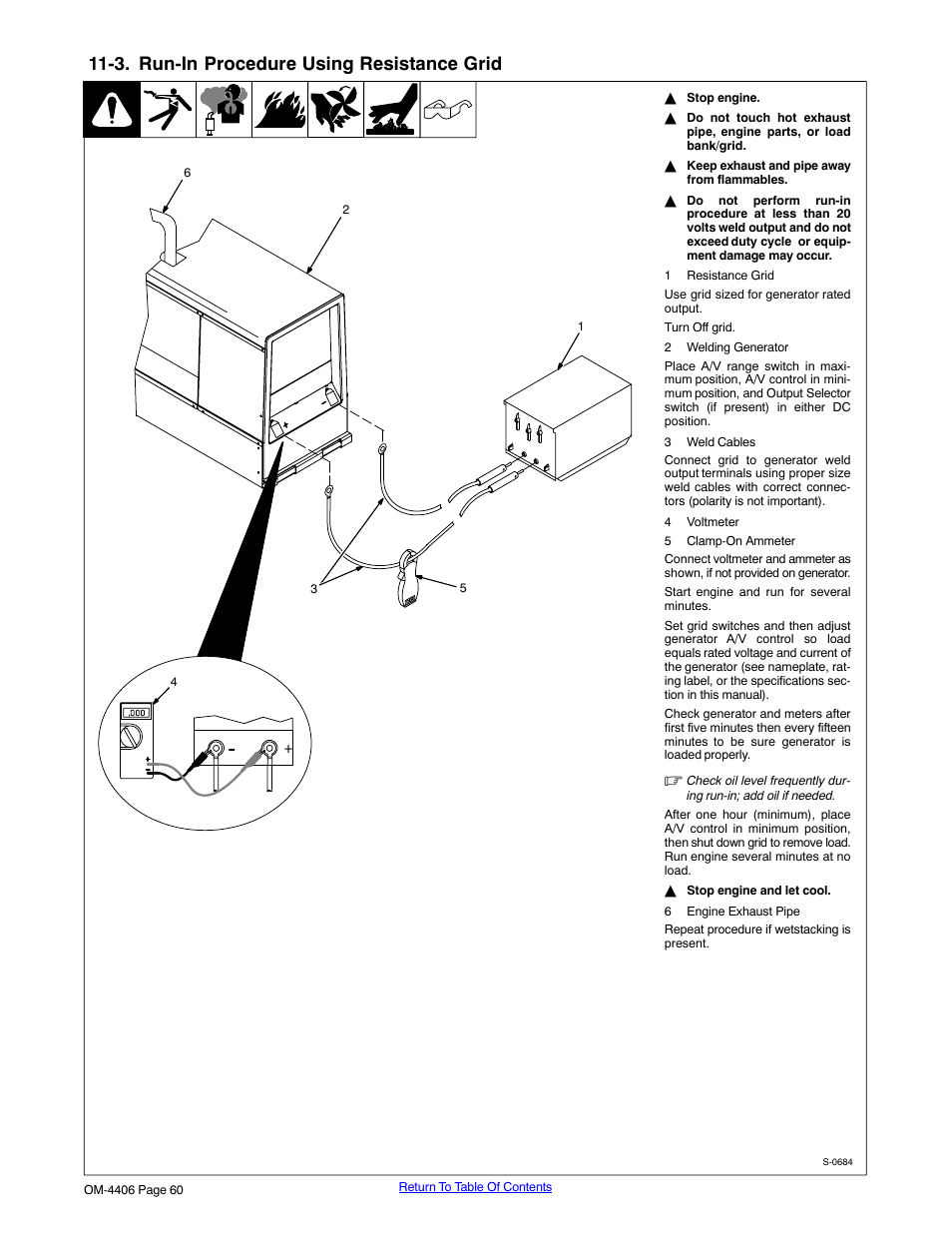 3. run-in procedure using resistance grid | Miller Electric Big 40 CAT User Manual | Page 66 / 92