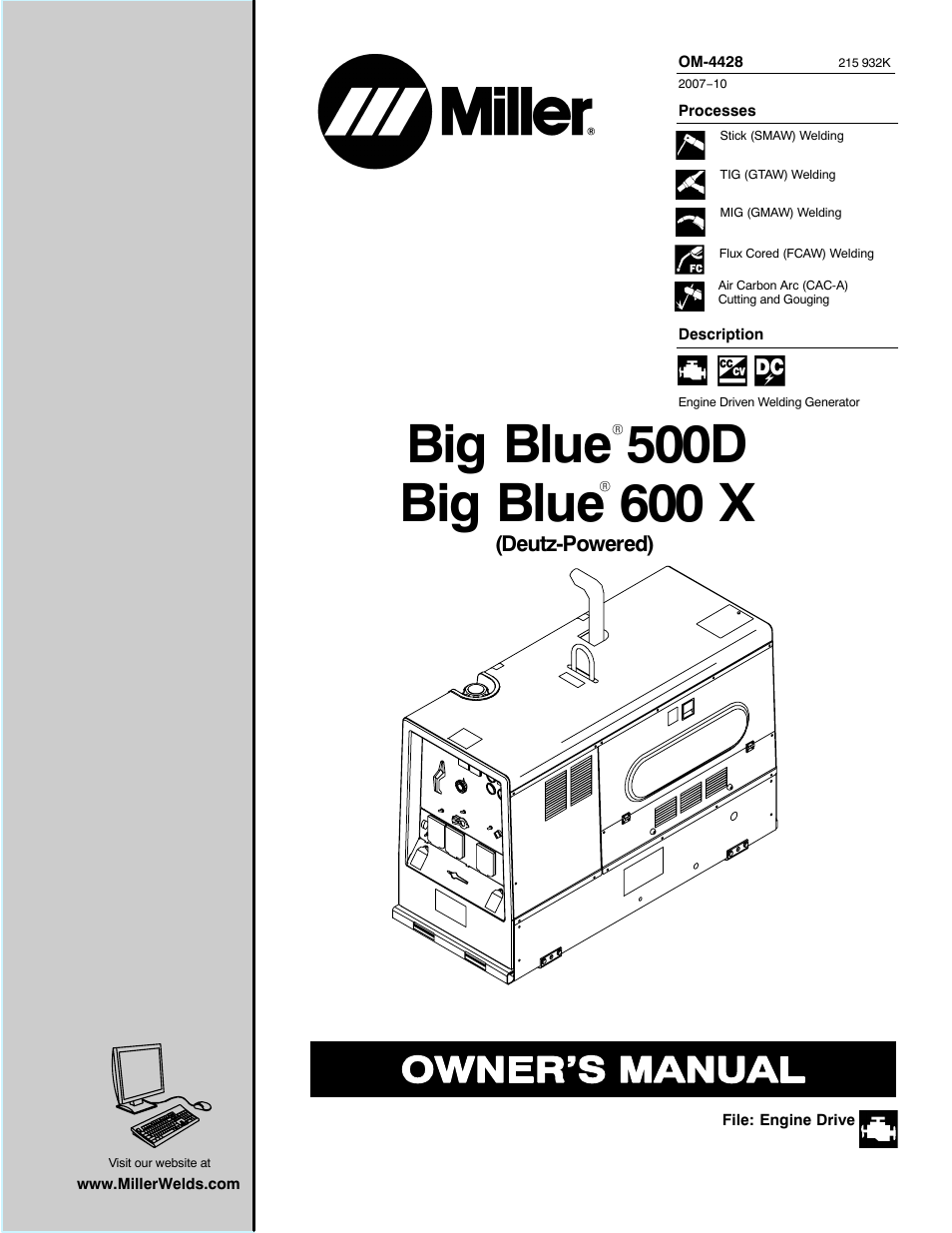 Miller Electric 600 X User Manual | 108 pages