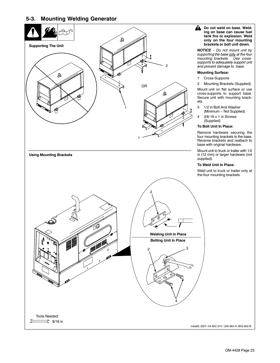 3. mounting welding generator | Miller Electric 600 X User Manual | Page 27 / 108