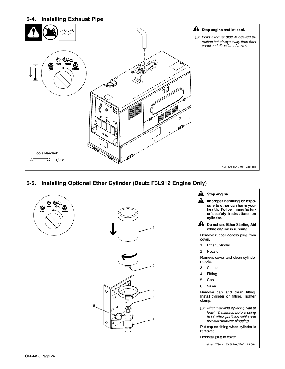 4. installing exhaust pipe | Miller Electric 600 X User Manual | Page 28 / 108