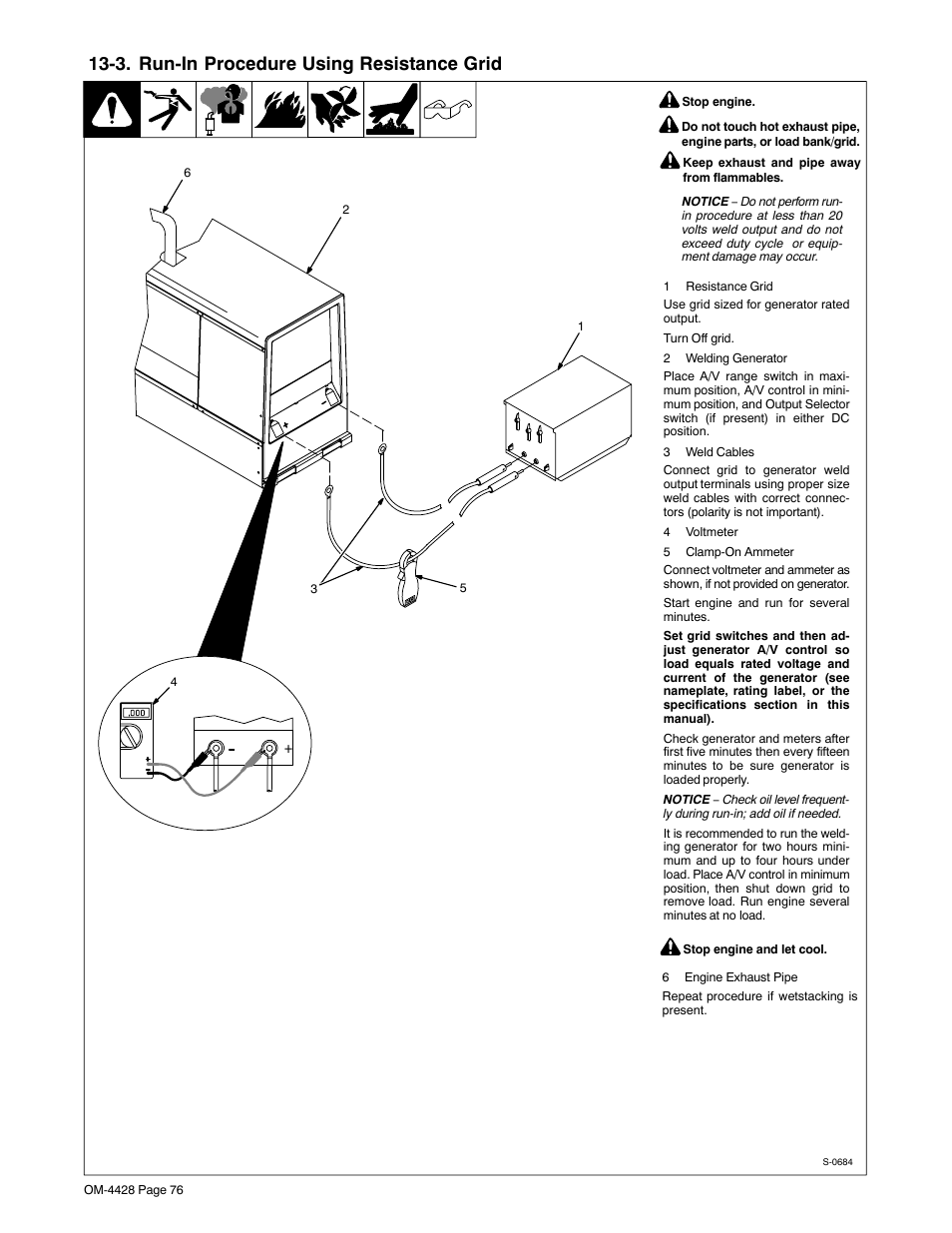 3. run-in procedure using resistance grid | Miller Electric 600 X User Manual | Page 80 / 108