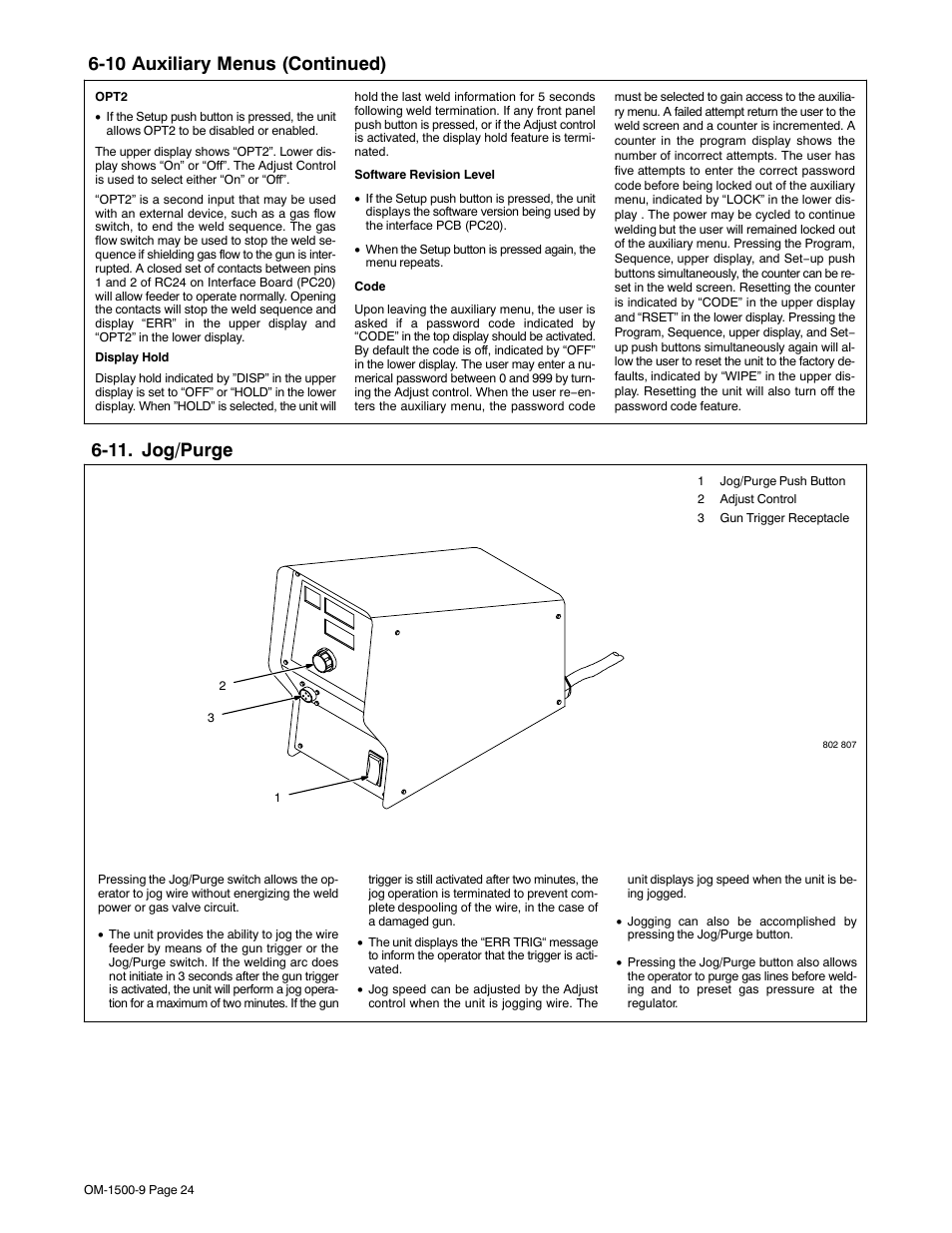 11. jog/purge | Miller Electric S-74DX User Manual | Page 28 / 44