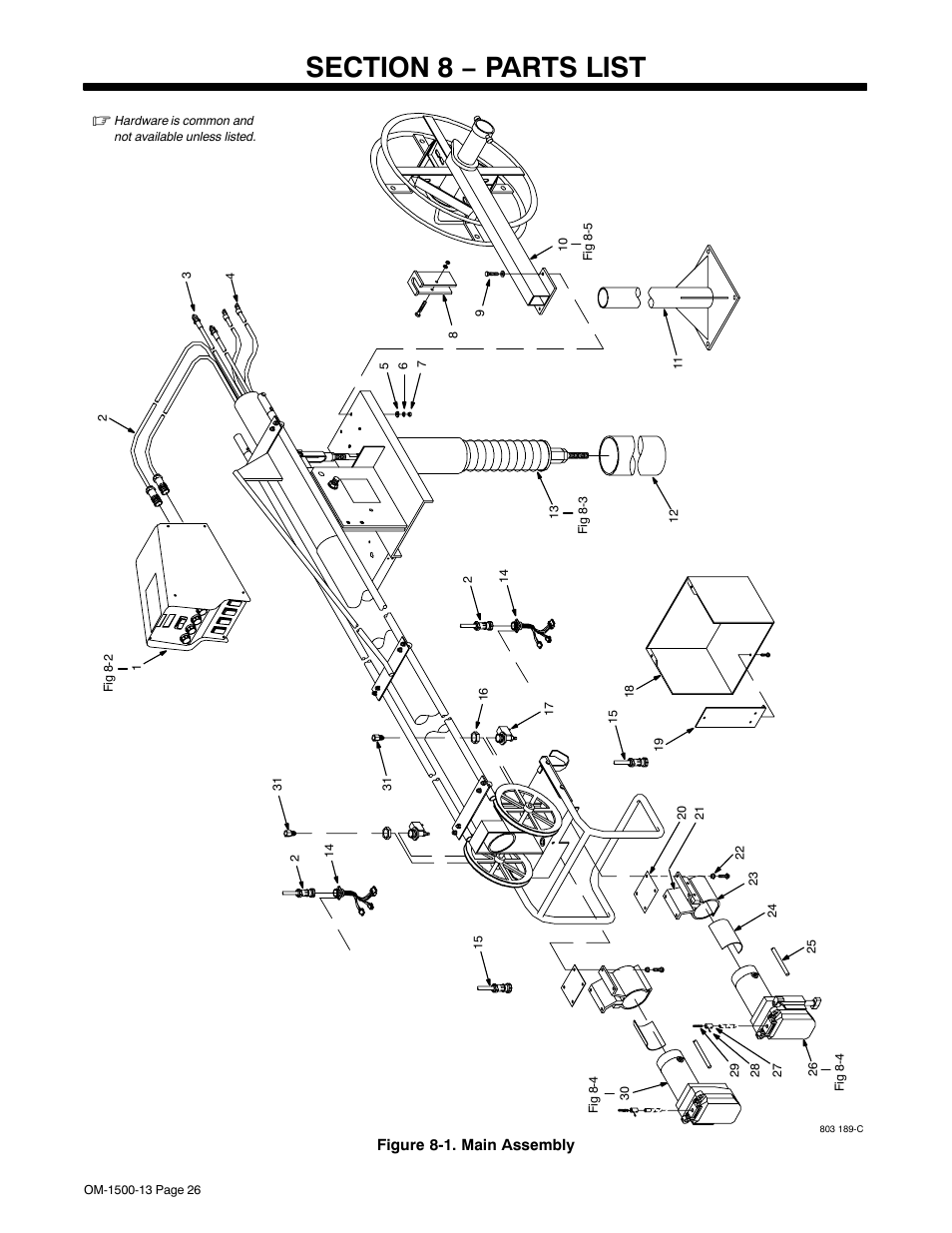 Section 8 − parts list | Miller Electric and DS-74D16 User Manual | Page 30 / 44