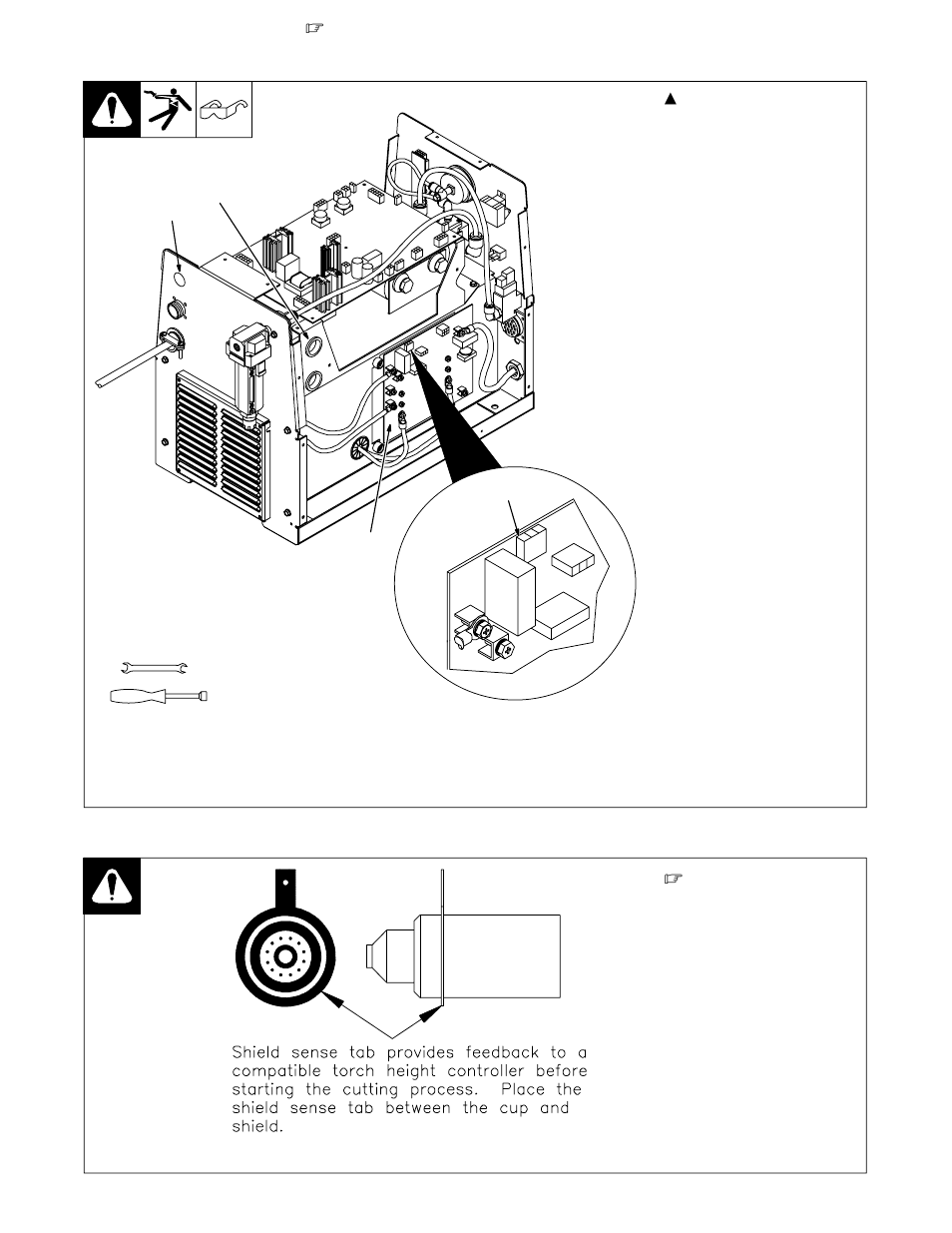 Remote voltage sense connection, Shield sense tab, 8. remote voltage sense connection | 9. shield sense tab | Miller Electric ICE-100T User Manual | Page 33 / 56