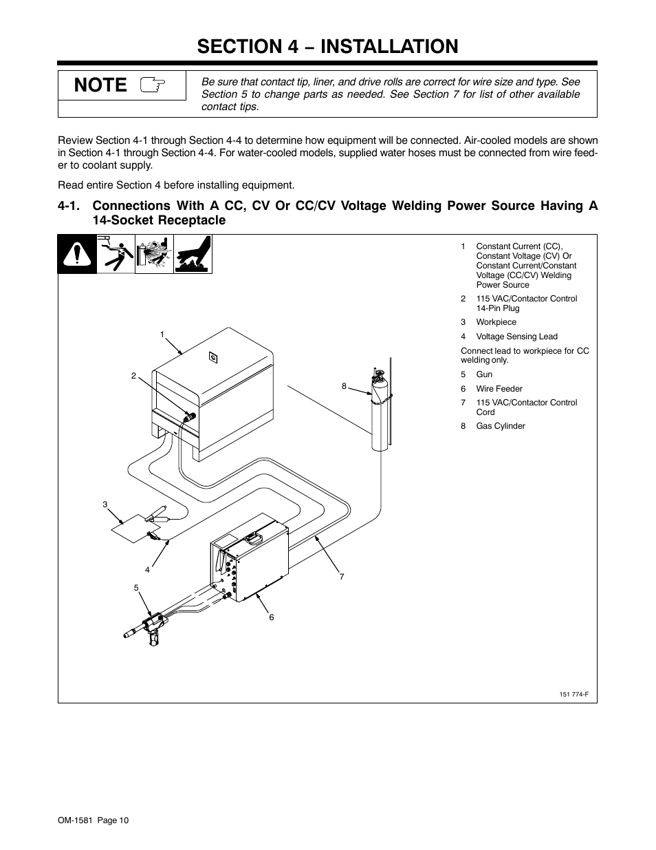 Section 4 − installation | Miller Electric XR A User Manual | Page 14 / 60