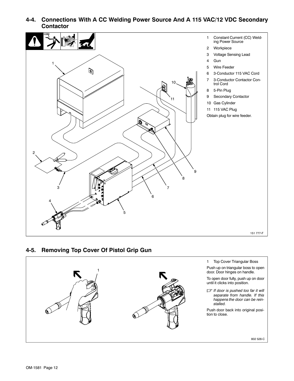 5. removing top cover of pistol grip gun | Miller Electric XR A User Manual | Page 16 / 60