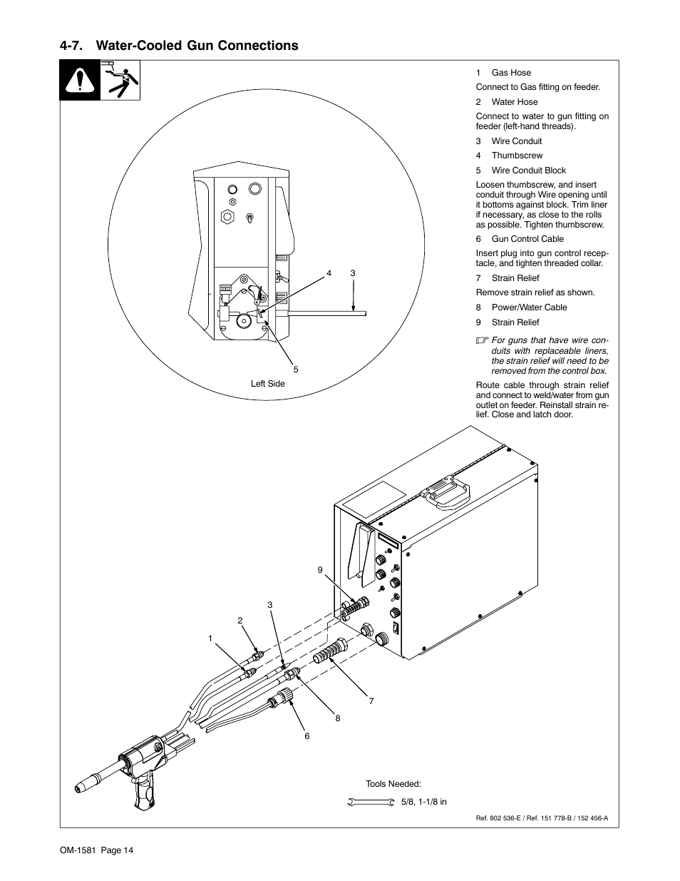 7. water-cooled gun connections | Miller Electric XR A User Manual | Page 18 / 60