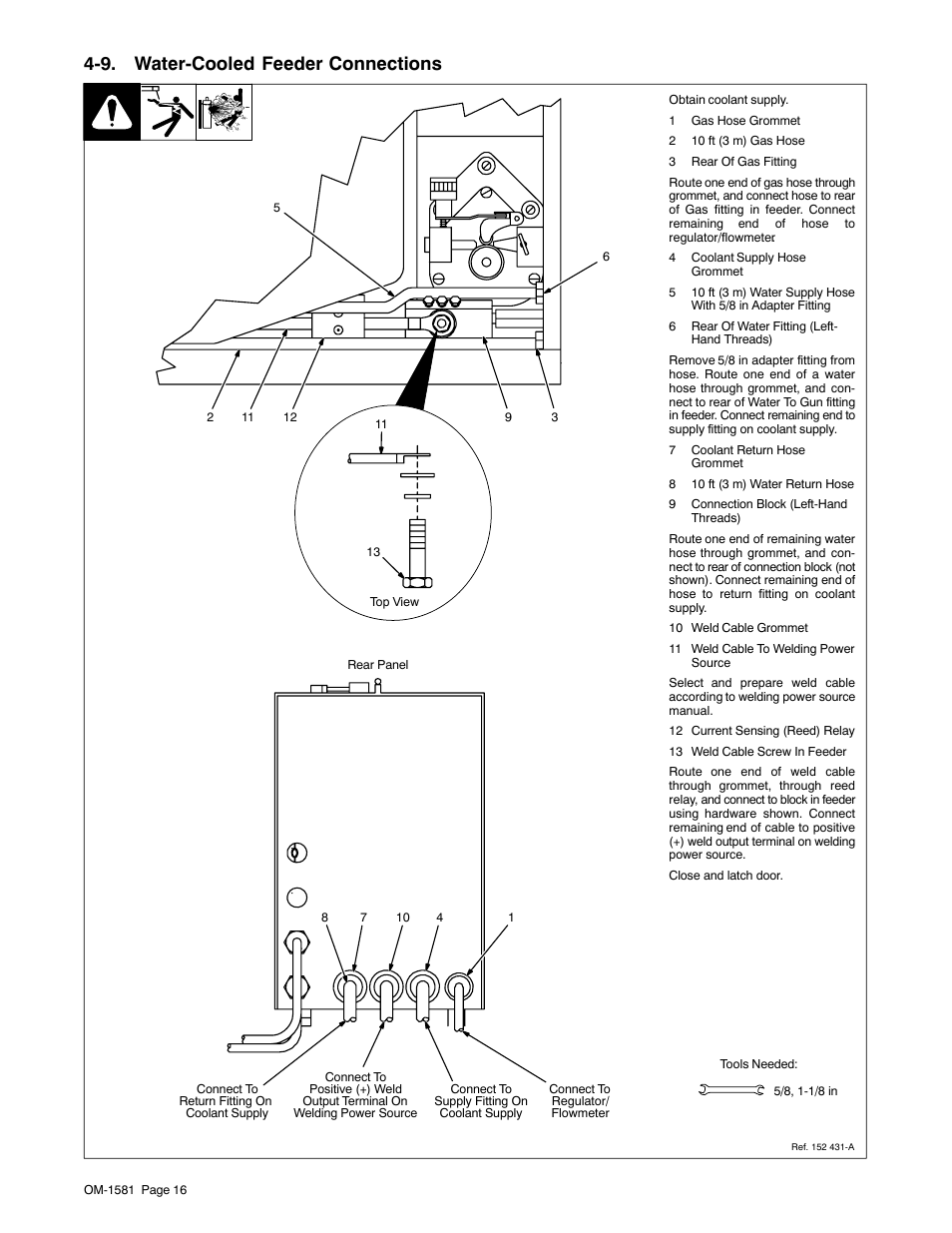 9. water-cooled feeder connections | Miller Electric XR A User Manual | Page 20 / 60