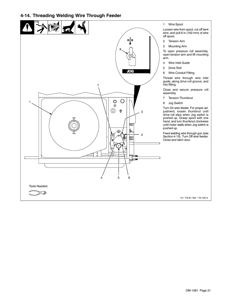 14. threading welding wire through feeder | Miller Electric XR A User Manual | Page 25 / 60