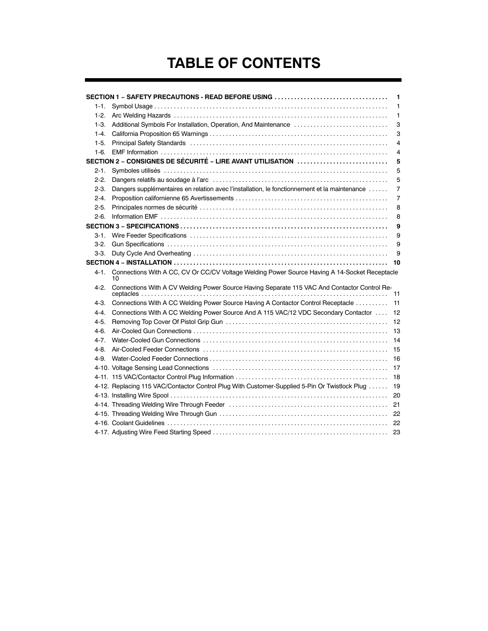 Miller Electric XR A User Manual | Page 3 / 60