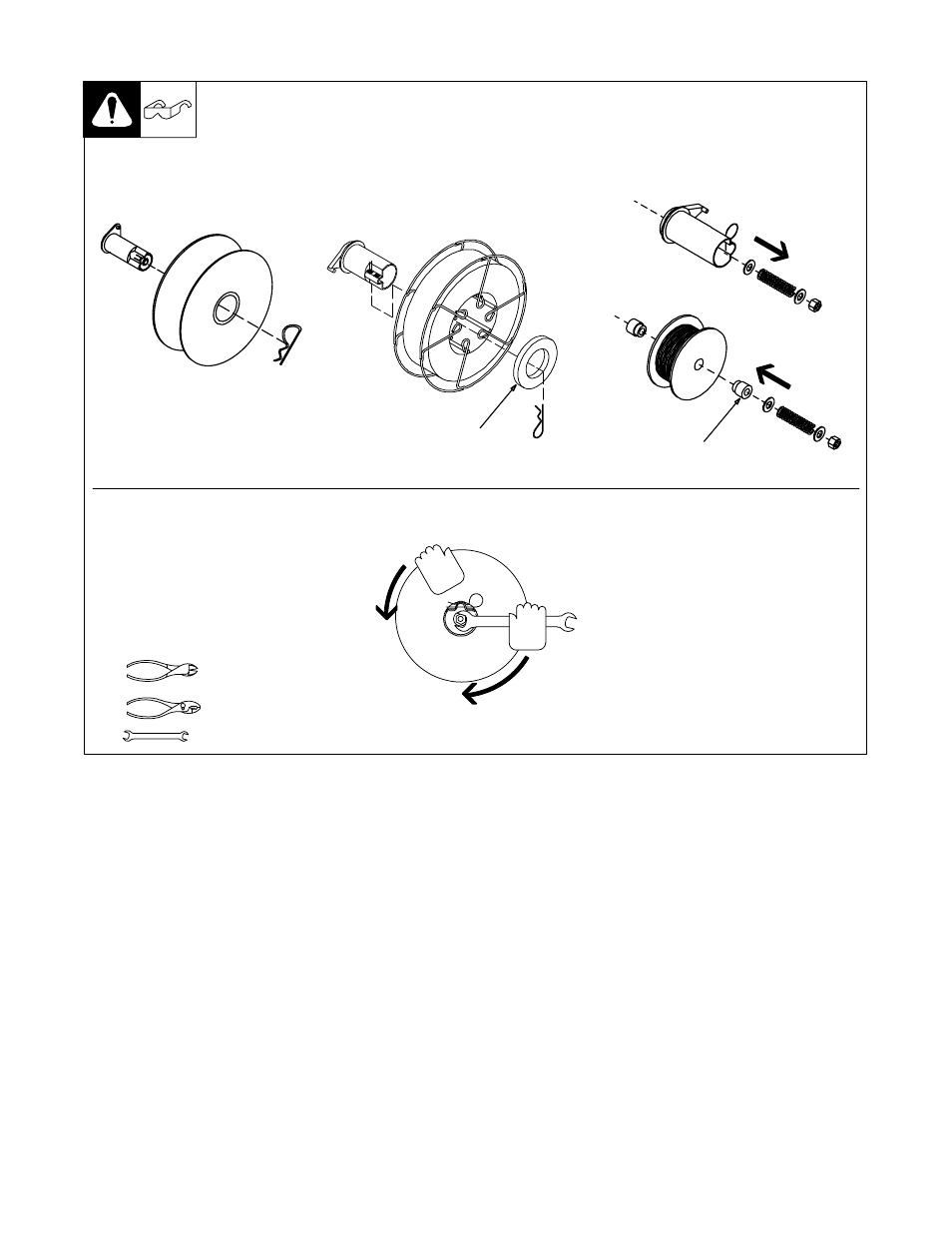 9. installing wire spool and adjusting hub tension | Miller Electric M-15 User Manual | Page 18 / 44