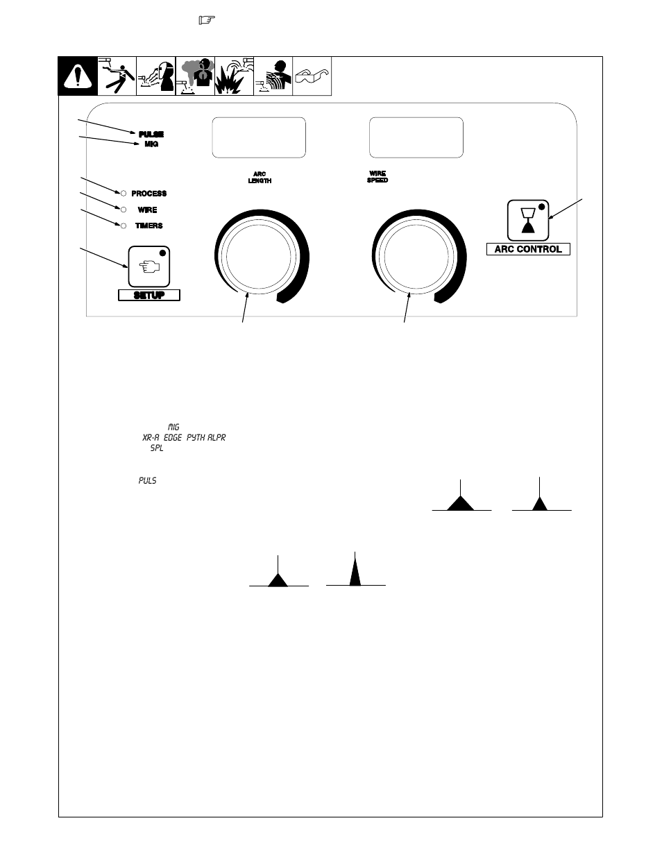 Pulse mig welding mode, 2. pulse mig welding mode | Miller Electric Millermatic 350 User Manual | Page 35 / 60