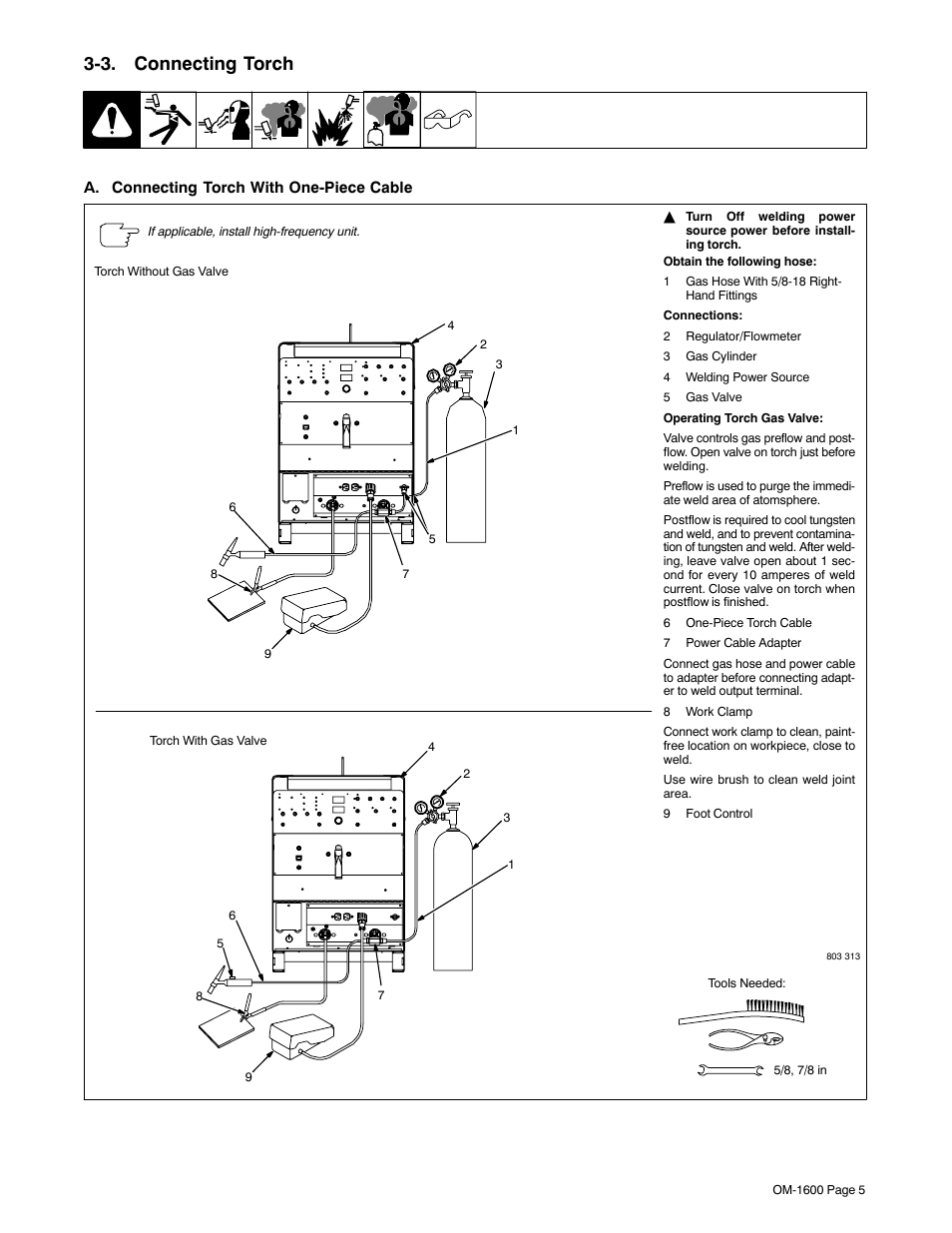 3. connecting torch | Miller Electric DB1712RDI25 User Manual | Page 9 / 24