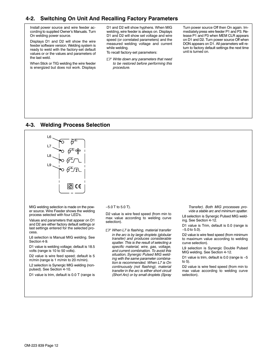 3. welding process selection | Miller Electric XMS 44 User Manual | Page 16 / 32