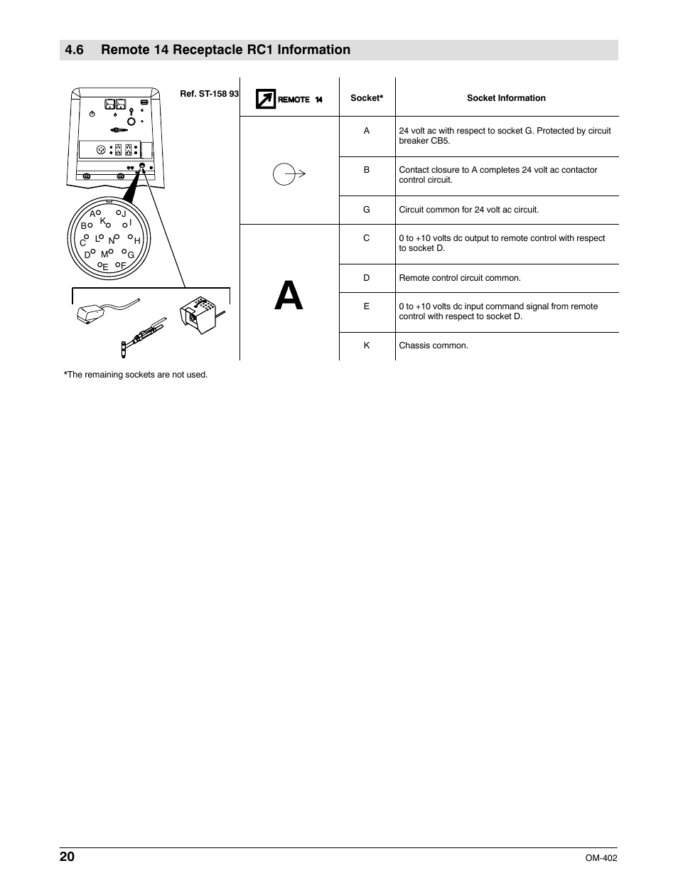 6 remote 14 receptacle rc1 information | Miller Electric Metro 250D User Manual | Page 24 / 64