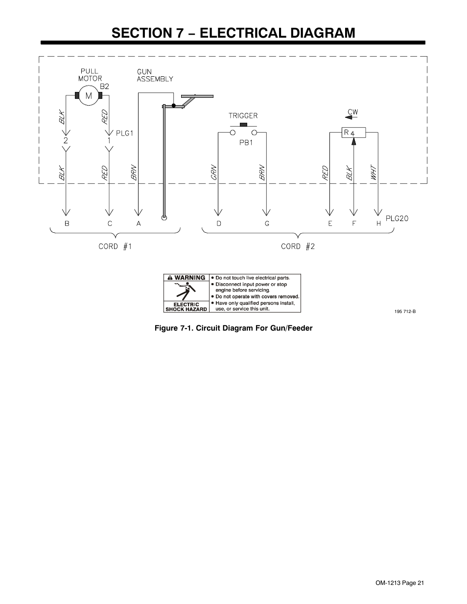 Section 7 − electrical diagram | Miller Electric 15A User Manual | Page 25 / 36