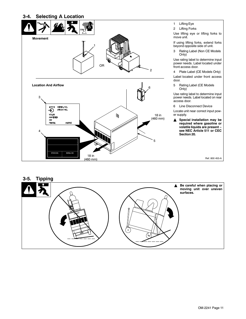 4. selecting a location, 5. tipping | Miller Electric Delta-Fab User Manual | Page 15 / 32