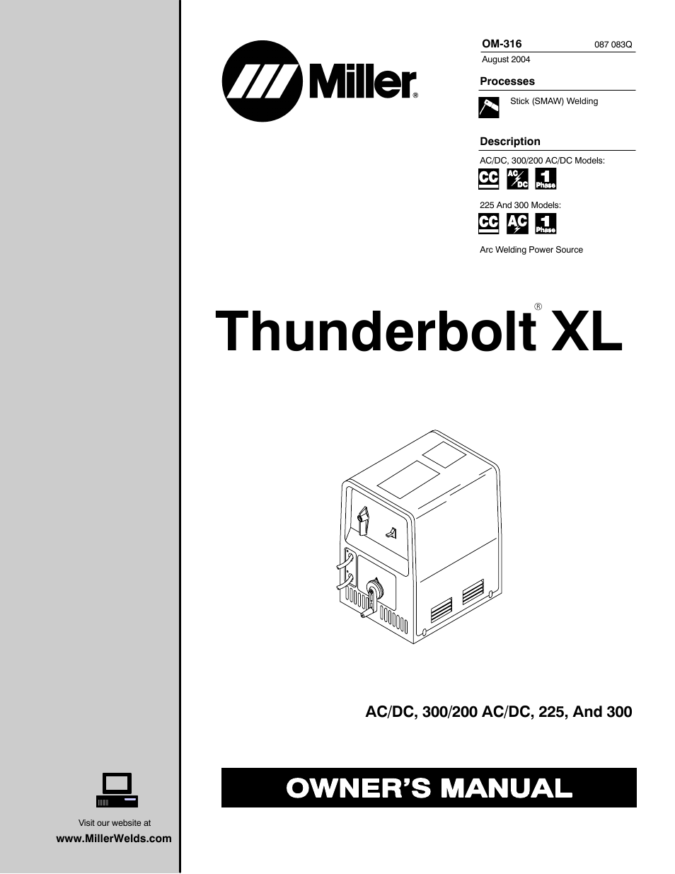 Miller Electric 225 User Manual | 48 pages