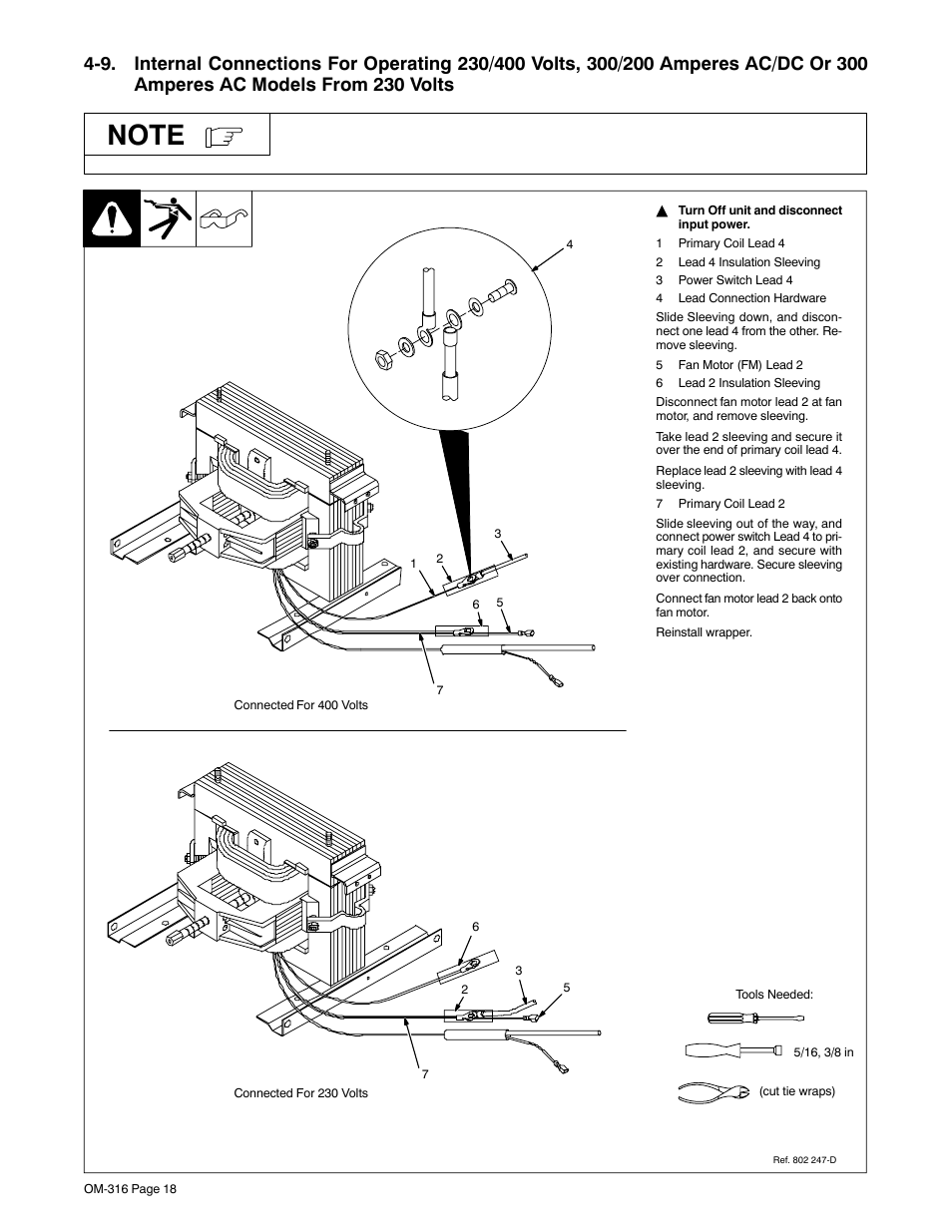 Els from 230 volts | Miller Electric 225 User Manual | Page 22 / 48