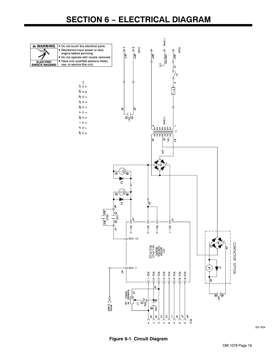 Section 6 − electrical diagram | Miller Electric WC-115A User Manual | Page 23 / 28
