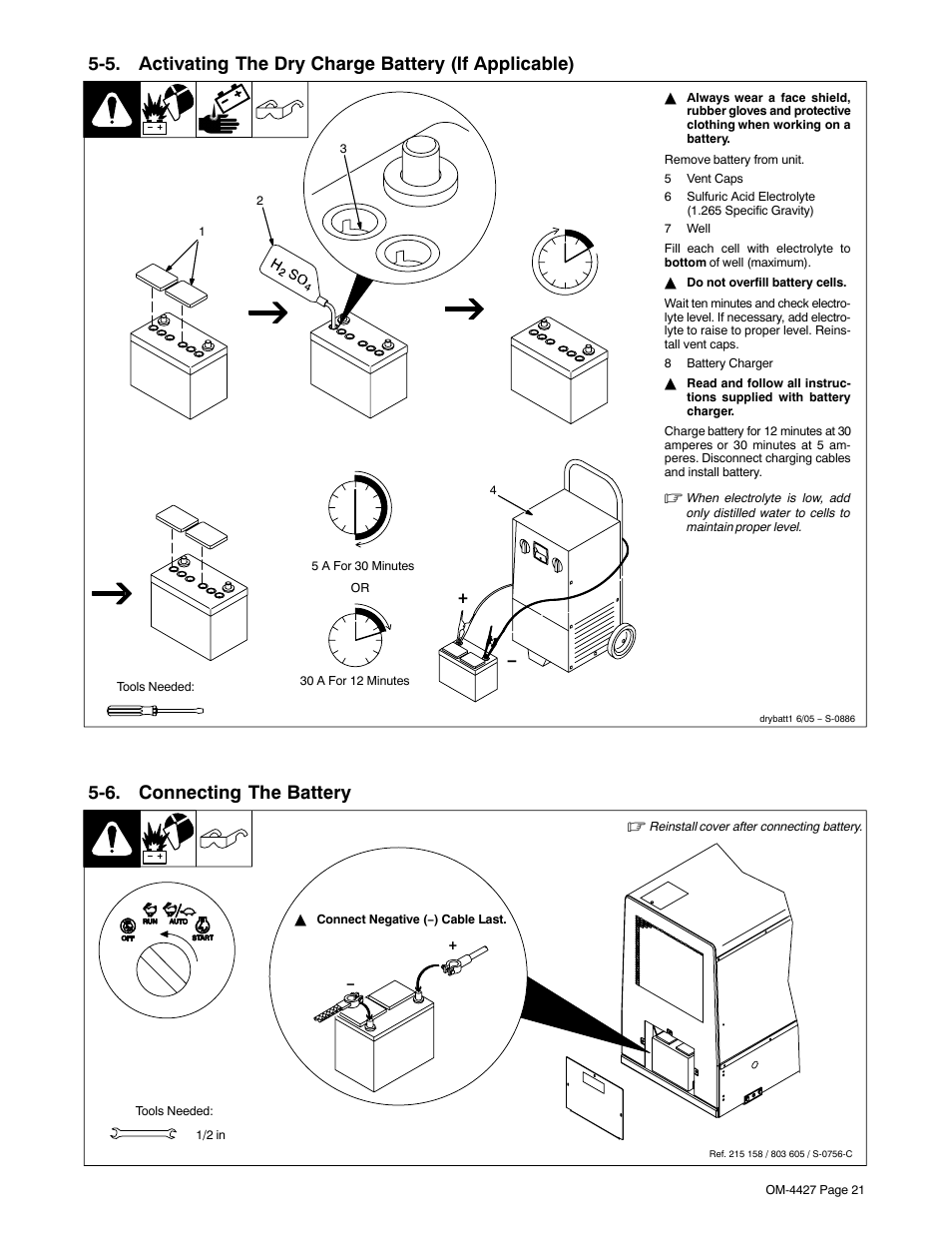 6. connecting the battery | Miller Electric Big 40 CX User Manual | Page 25 / 90