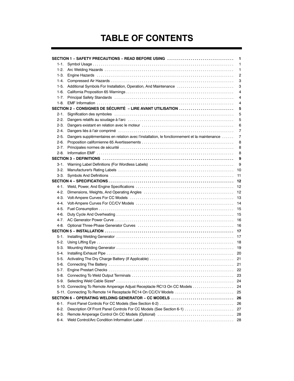 Miller Electric Big 40 CX User Manual | Page 3 / 90