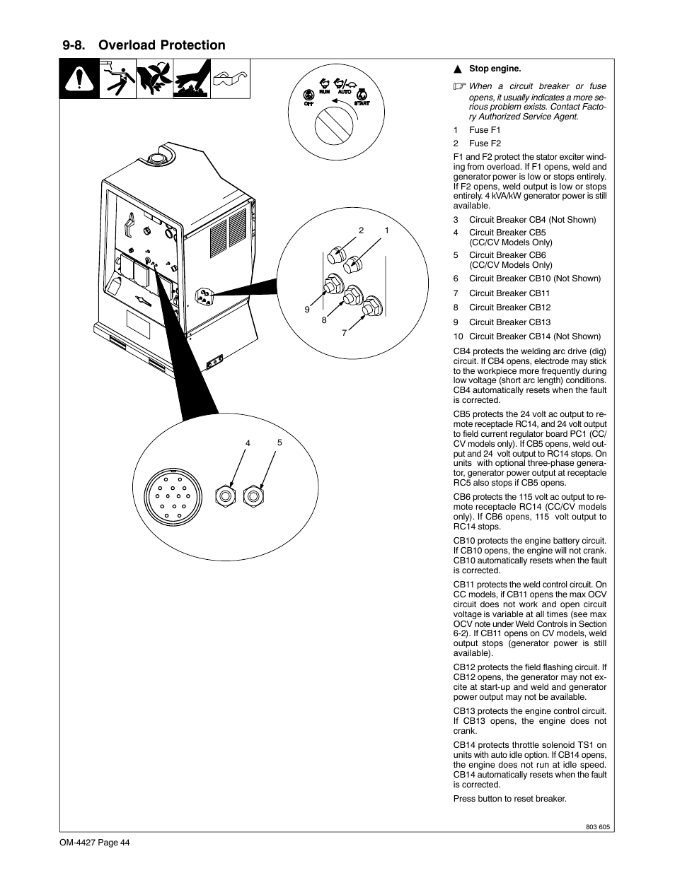 8. overload protection | Miller Electric Big 40 CX User Manual | Page 48 / 90