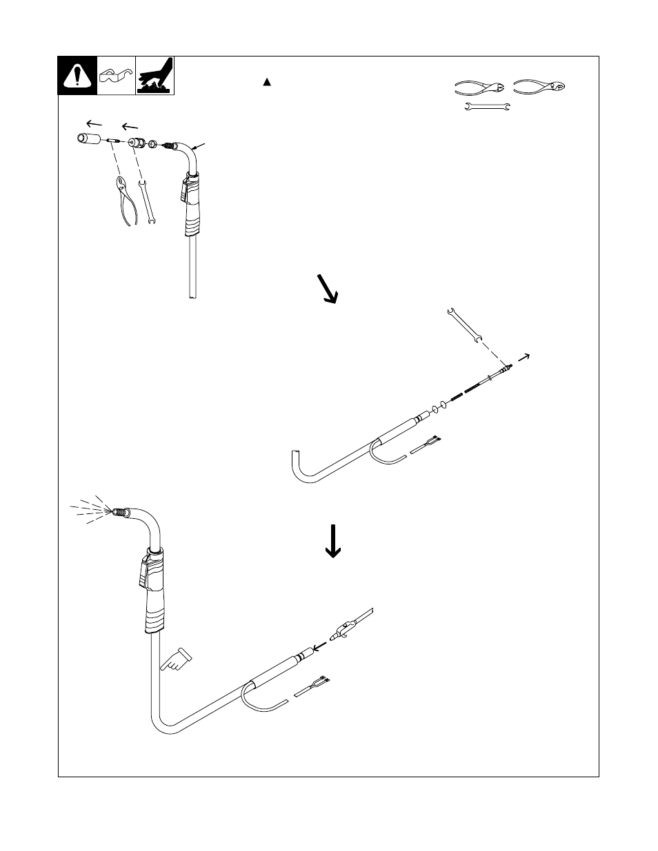 Cleaning or replacing gun liner, 6. cleaning or replacing gun liner | Miller Electric XLT 185 User Manual | Page 28 / 52