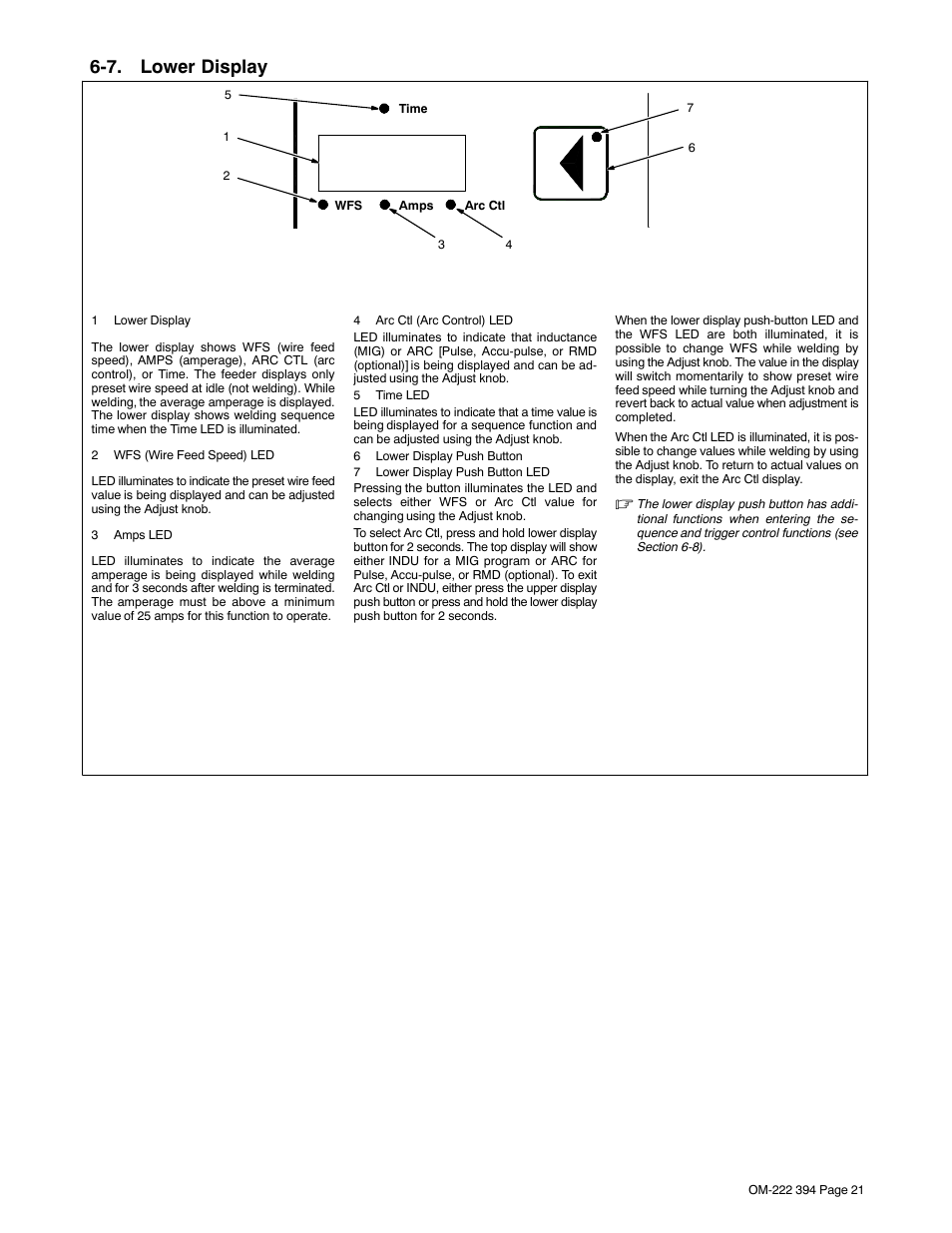 7. lower display | Miller Electric 394F User Manual | Page 25 / 44