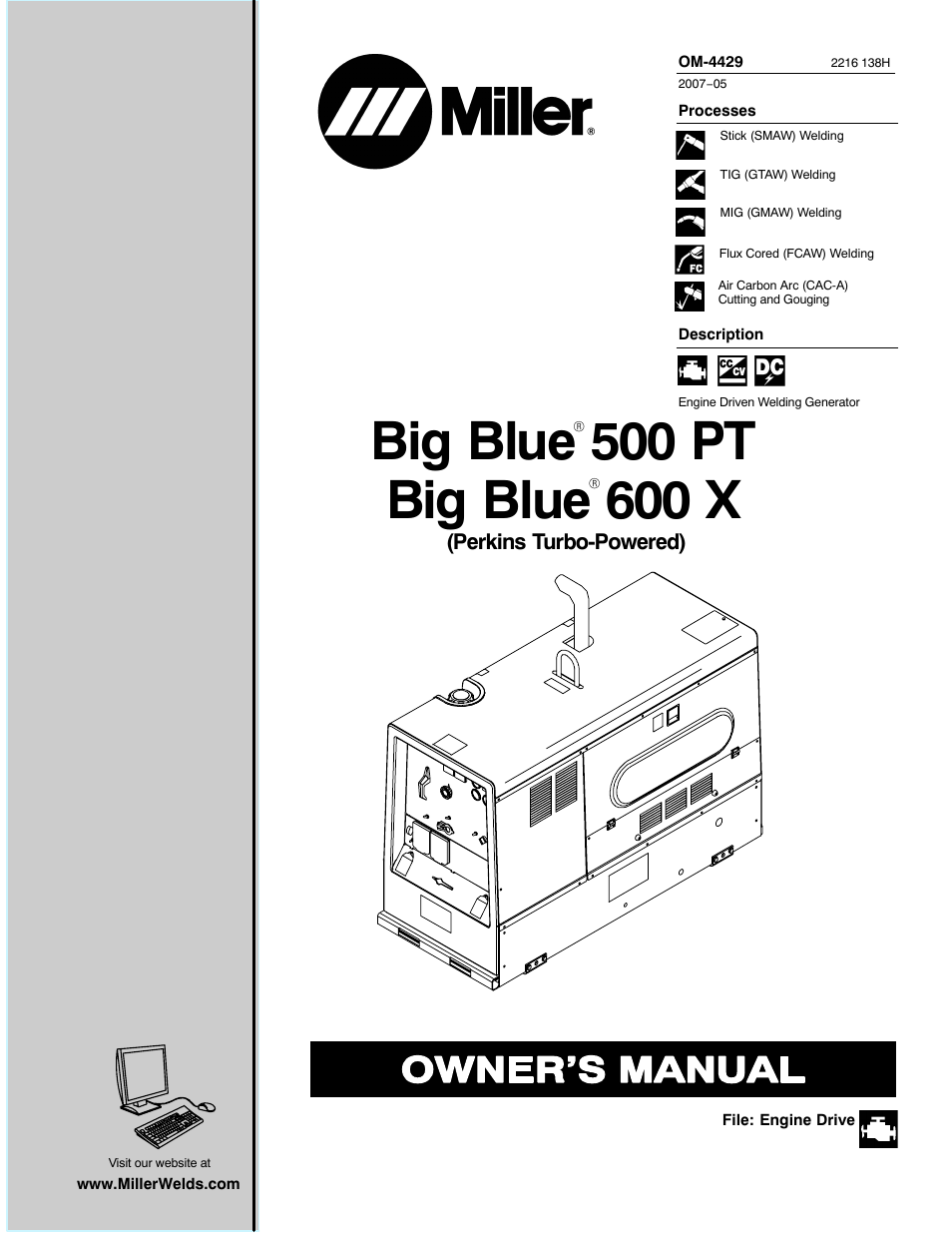 Miller Electric Big Blue 500 PT User Manual | 90 pages