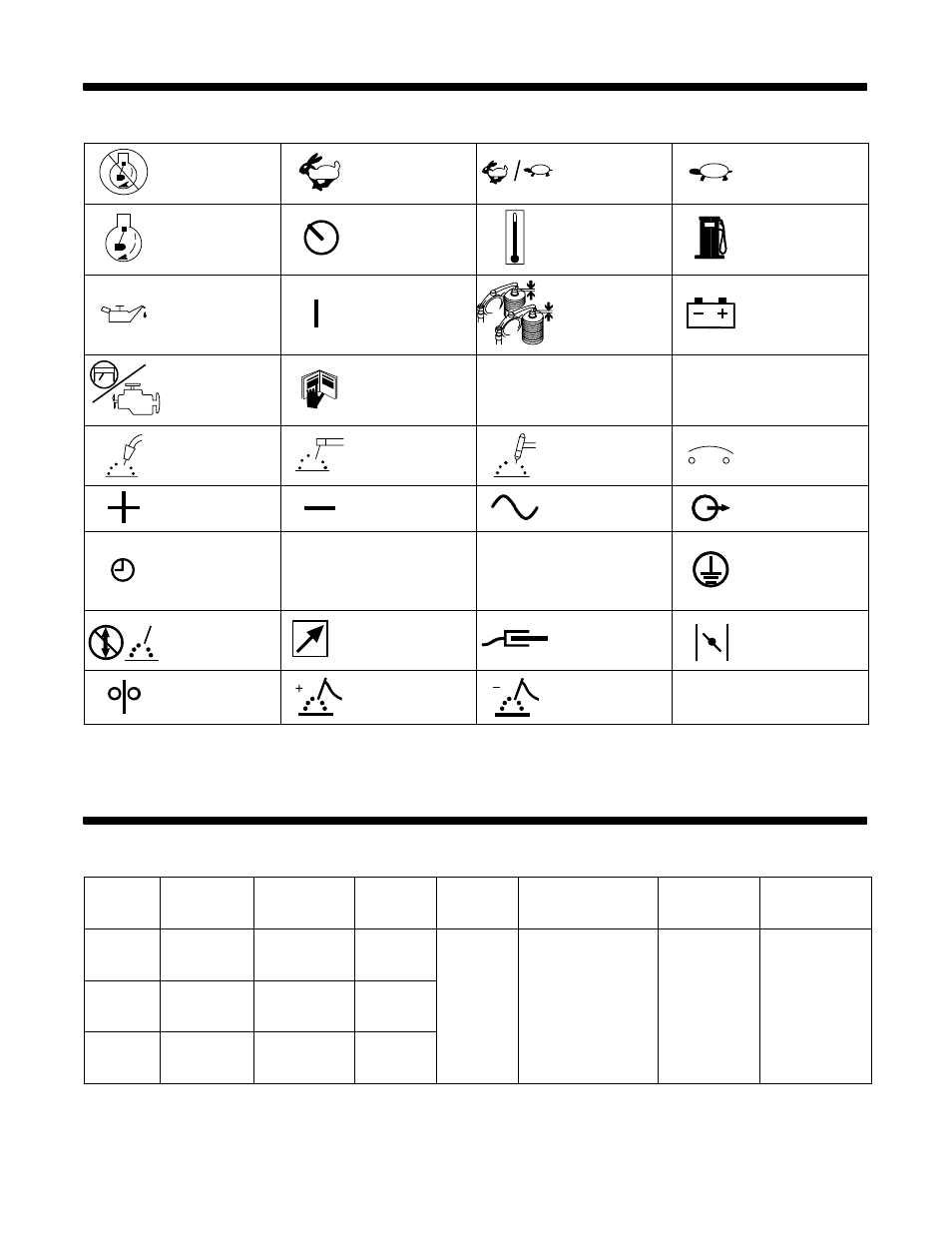 1. symbol definitions, 1. weld, power, and engine specifications | Miller Electric 251 NT User Manual | Page 13 / 52