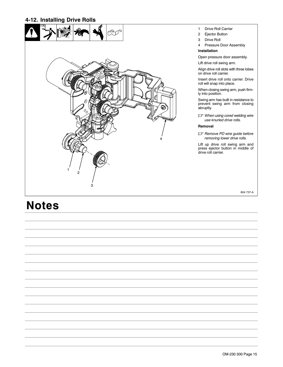 12. installing drive rolls | Miller Electric DS-75S16 User Manual | Page 19 / 48