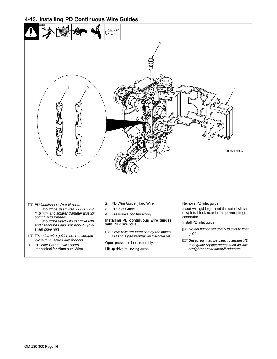 13. installing pd continuous wire guides | Miller Electric DS-75S16 User Manual | Page 20 / 48