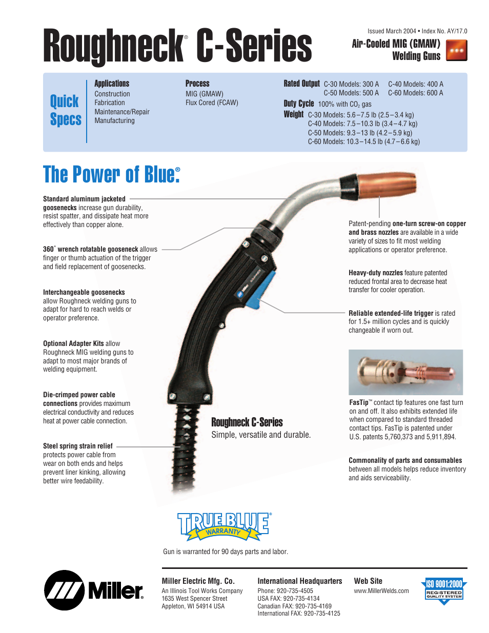 Miller Electric Roughneck C-Series User Manual | 4 pages