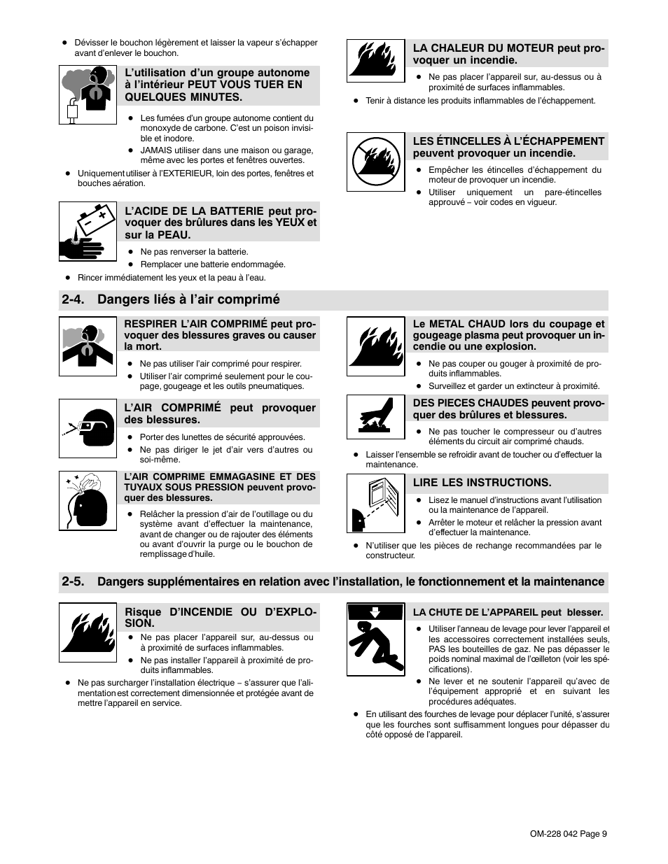 4. dangers liés à l’air comprimé | Miller Electric Renegade 180 User Manual | Page 13 / 64