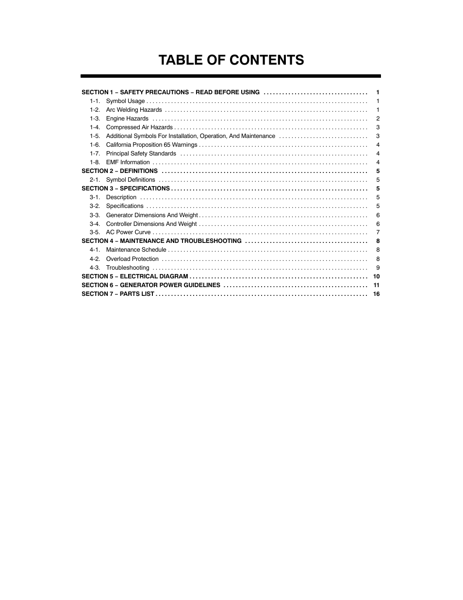 Miller Electric Belt/Hydraulic-Driven Generator User Manual | Page 2 / 24