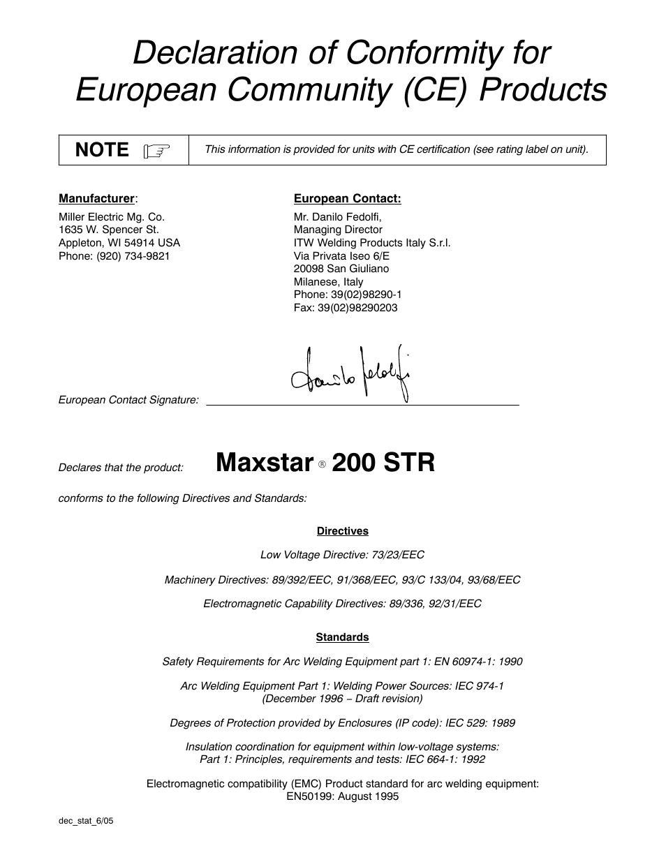 Maxstar, 200 str | Miller Electric Maxstar 200 STR User Manual | Page 5 / 56