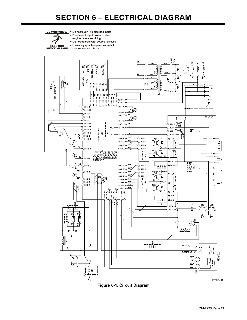 Section 6 − electrical diagram | Miller Electric 3080 User Manual | Page 25 / 32