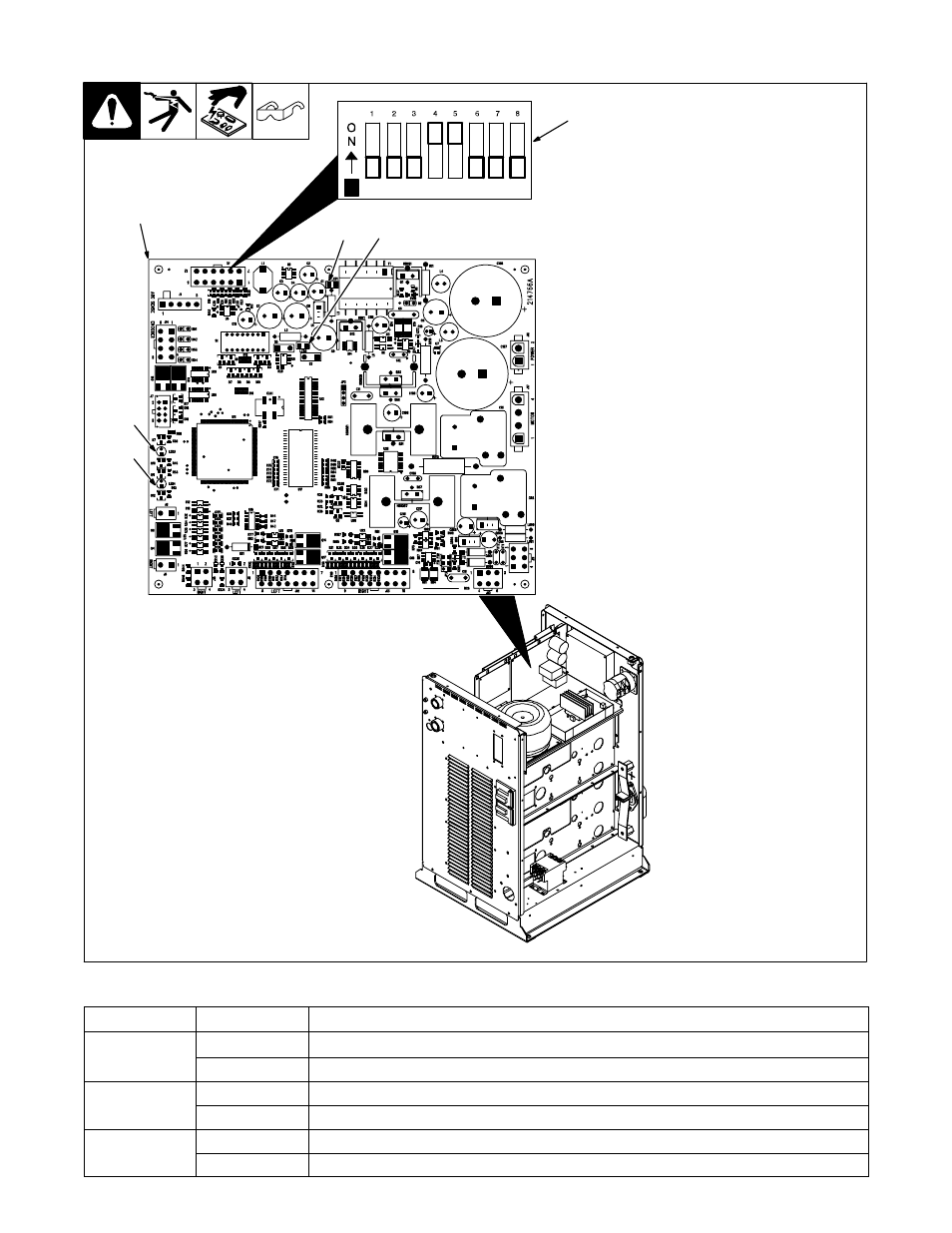 Diagnostic led’s on wire feed module pc6, 7. diagnostic led’s on wire feed module pc6 | Miller Electric Auto-Axcess 450 User Manual | Page 44 / 68