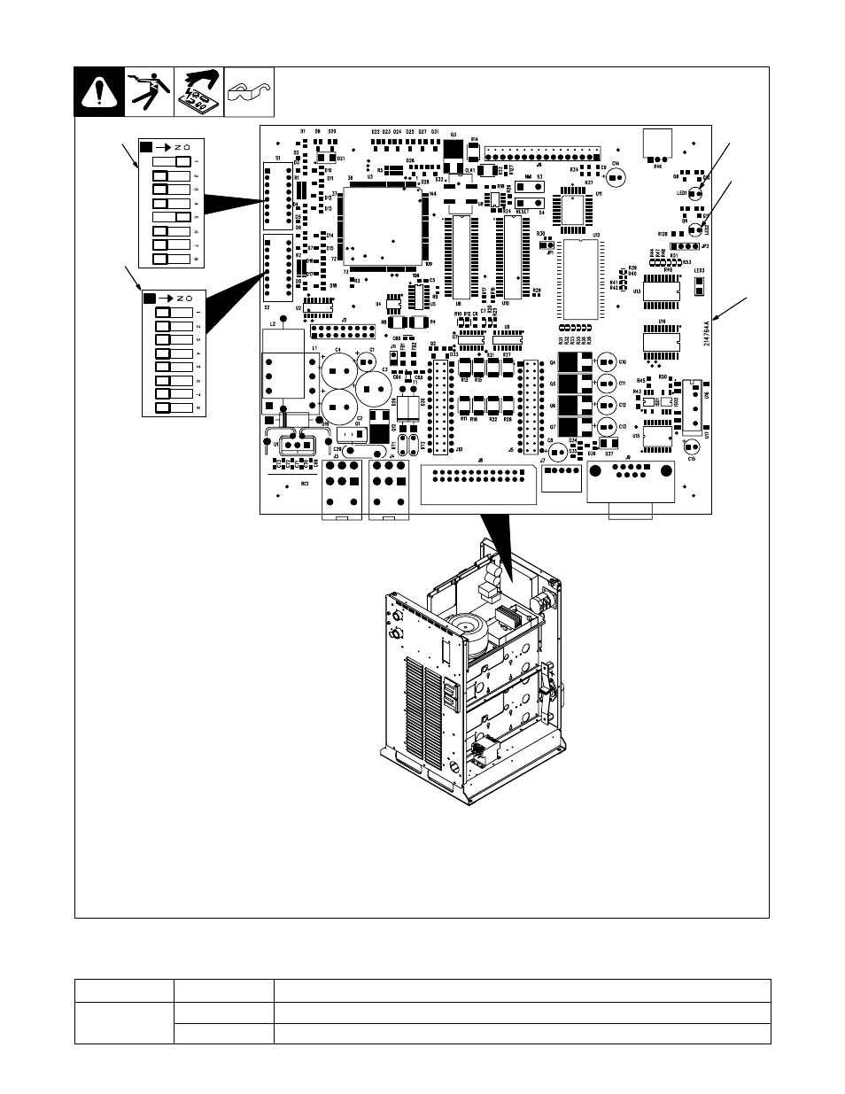 User interface module pc7 diagnostic led’s, Diagnostic led’s on user interface module pc7, 8. user interface module pc7 diagnostic led’s | 9. diagnostic led’s on user interface module pc7 | Miller Electric Auto-Axcess 450 User Manual | Page 45 / 68