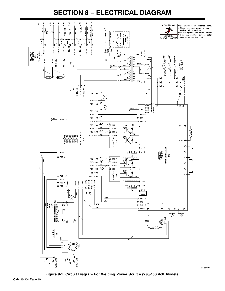 Section 8 − electrical diagram | Miller Electric 460Volt User Manual | Page 40 / 48