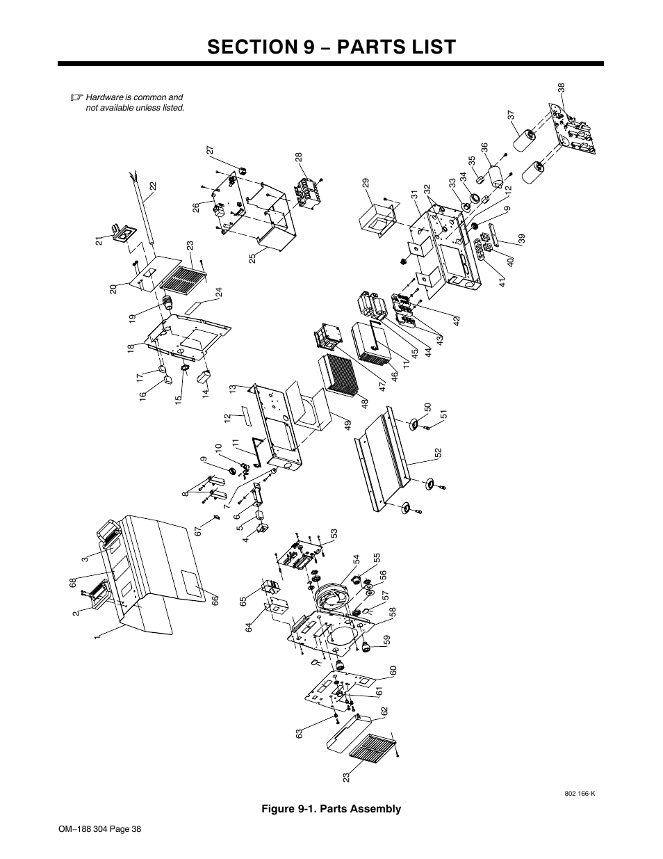 Section 9 − parts list | Miller Electric 460Volt User Manual | Page 42 / 48