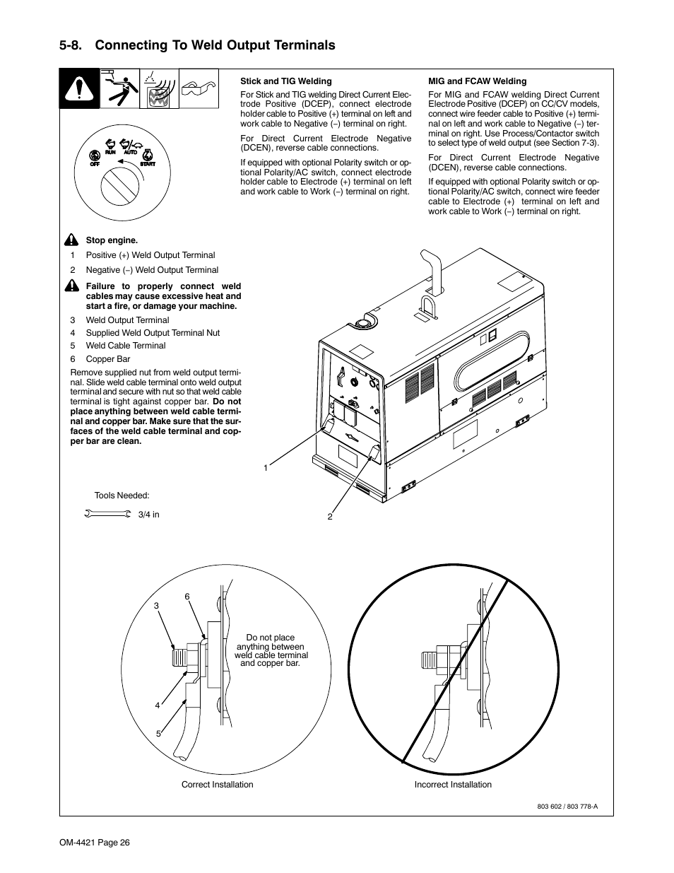 8. connecting to weld output terminals | Miller Electric 400P User Manual | Page 32 / 96